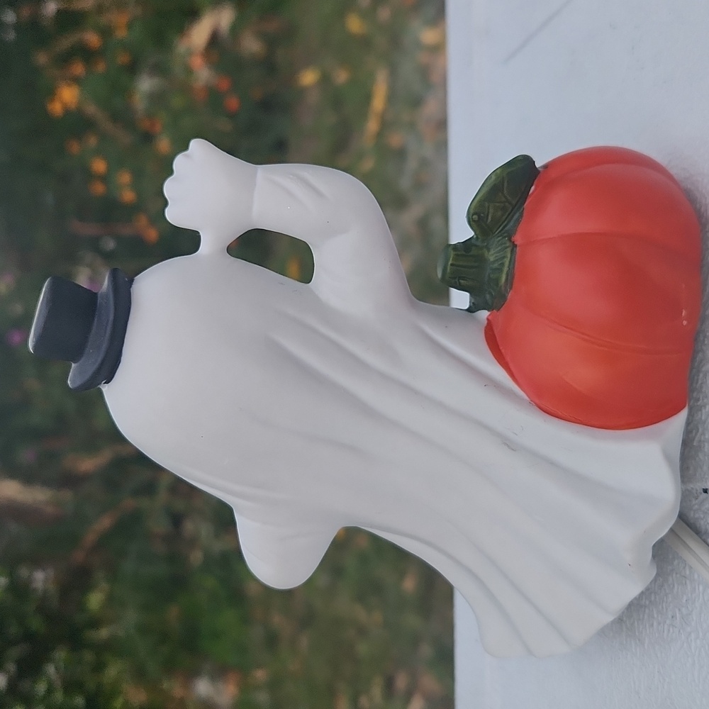 Vintage, Halloween, Goofy,  Silly, Ghost Night Light w Pumpkin - Picture 4 of 8
